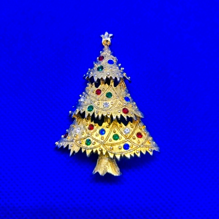 Eisenberg Ice Christmas Pins, Eisenberg Jewelry, Christmas Tree Brooch
